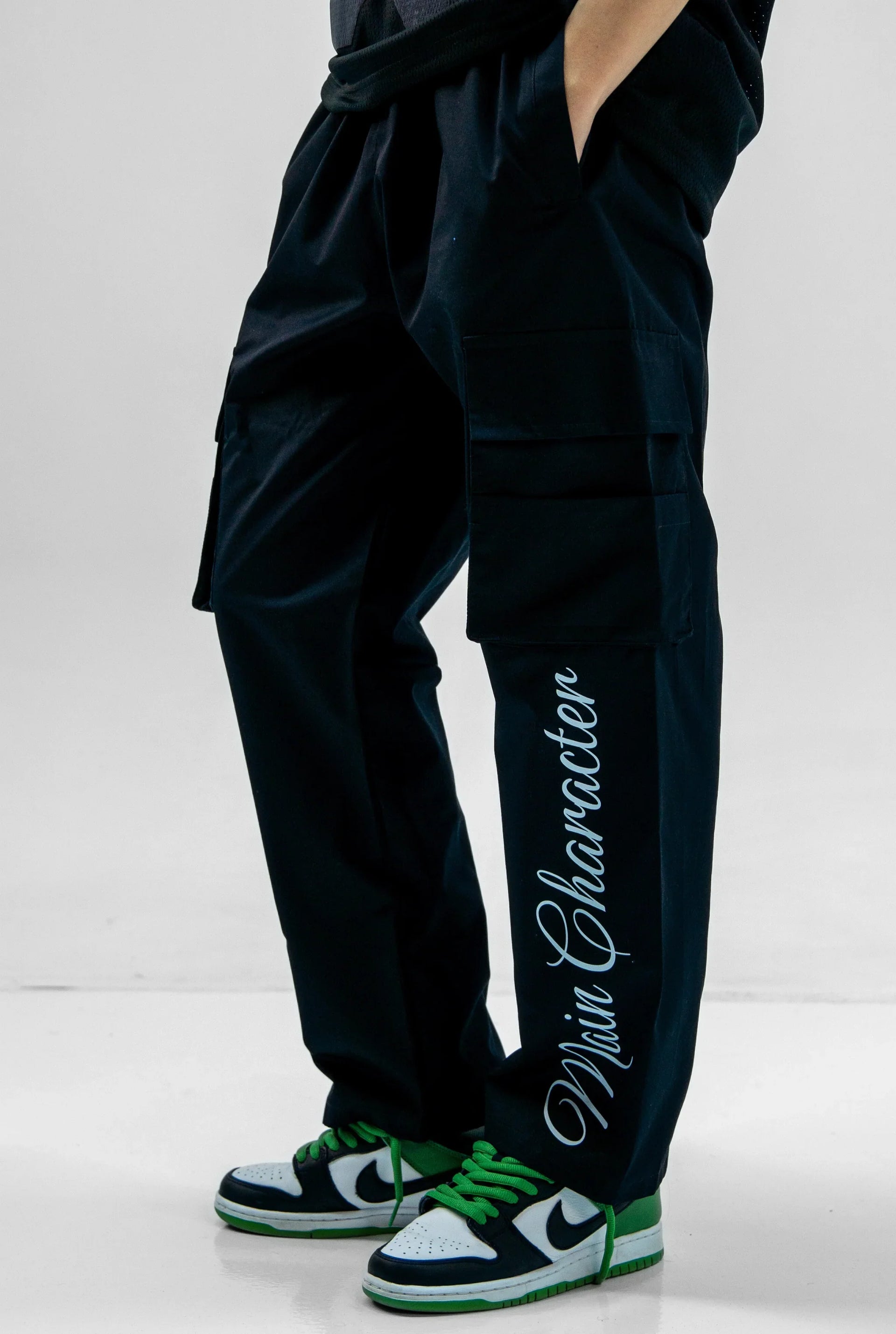 Unisex Baggy Cargo Twill Black Pants MCC Edition – slekoo