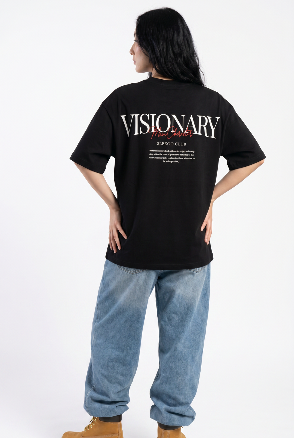 Visionary Black Unisex Oversize T-Shirt
