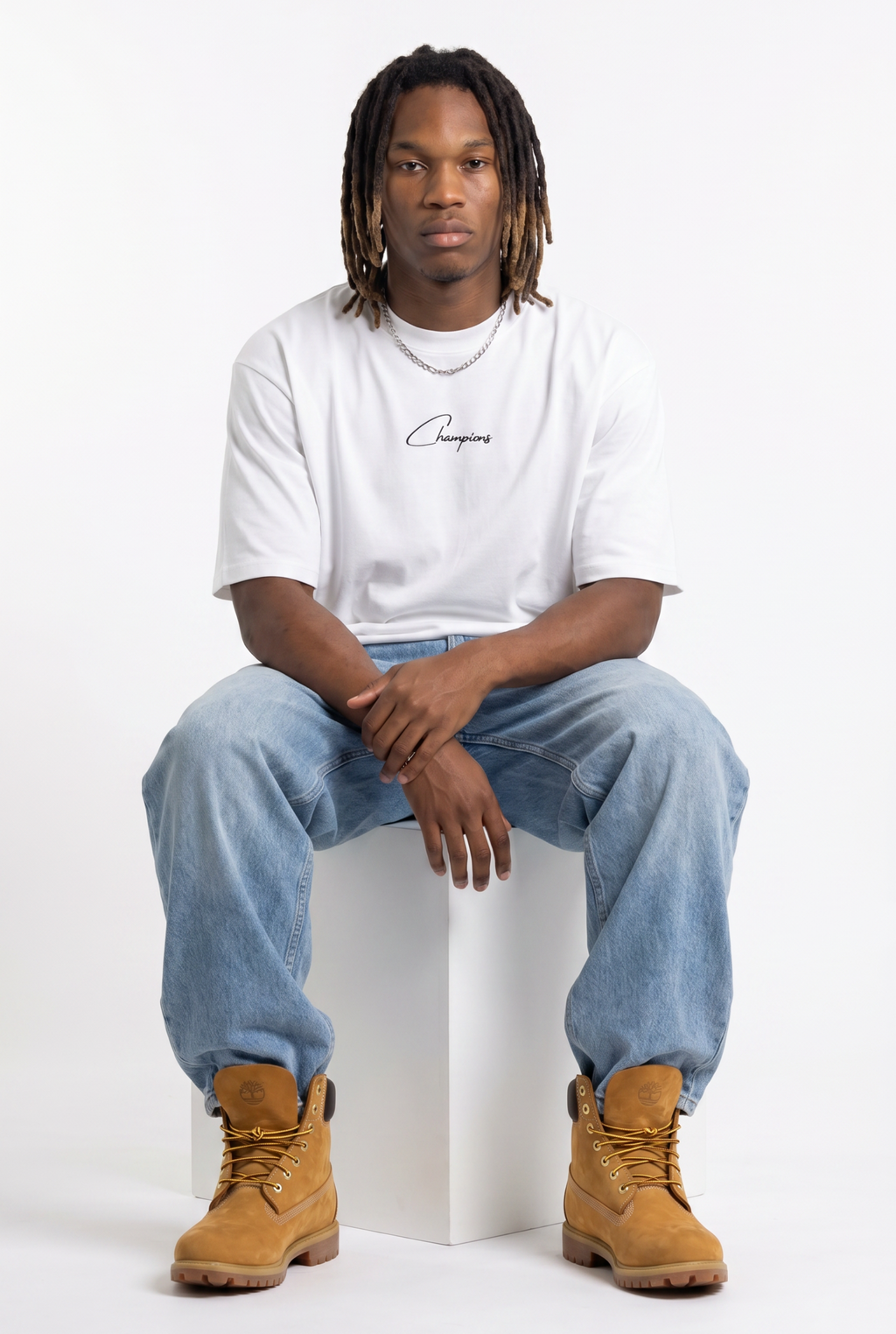 Champions White Unisex Oversize T-Shirt