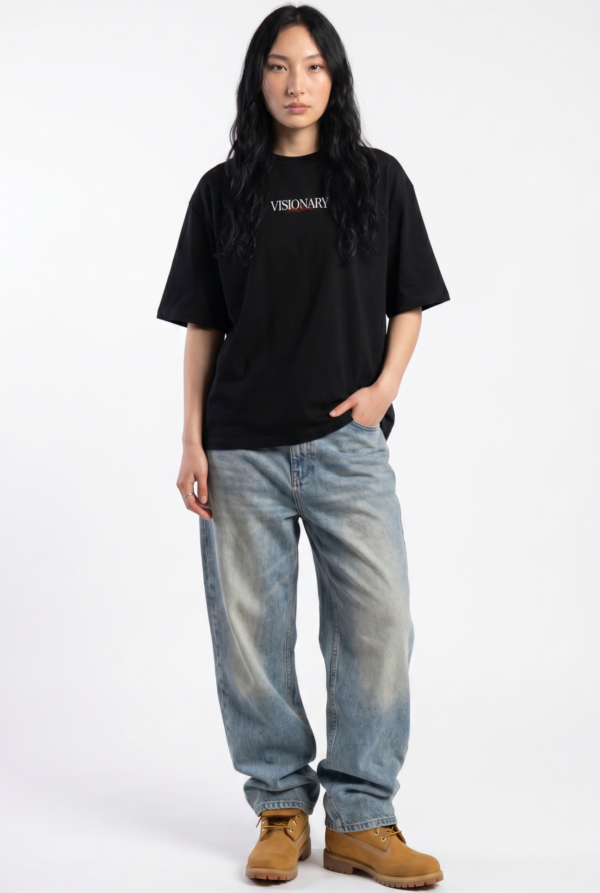 Visionary Black Unisex Oversize T-Shirt