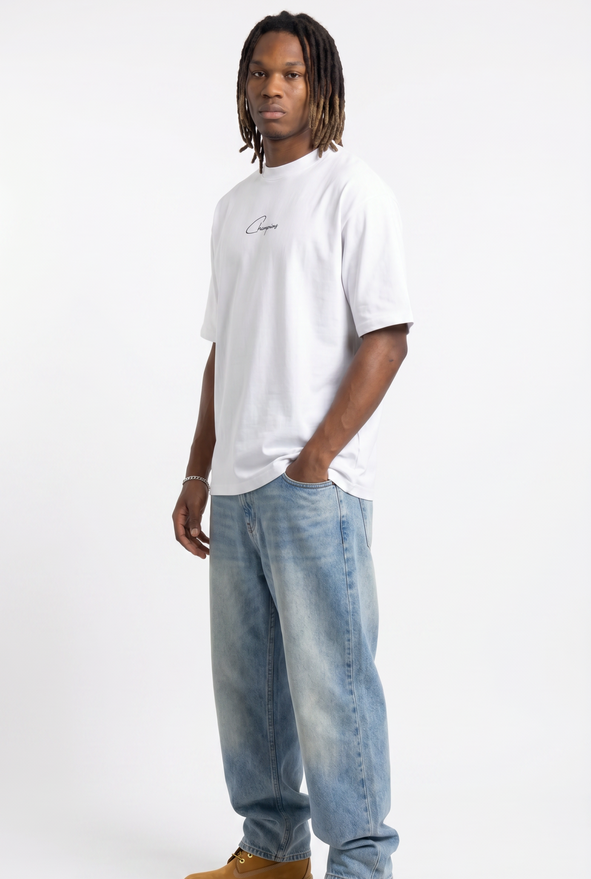 Champions White Unisex Oversize T-Shirt