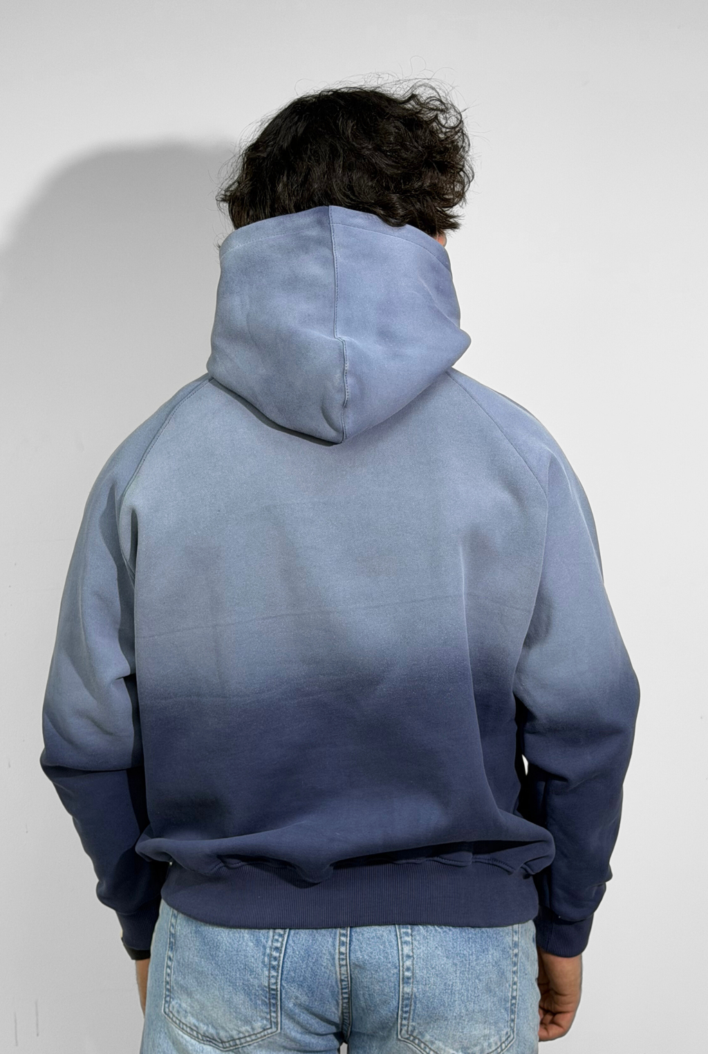 Unisex Faded Washed Oversize Hoodie Dark Navy Blue Edition