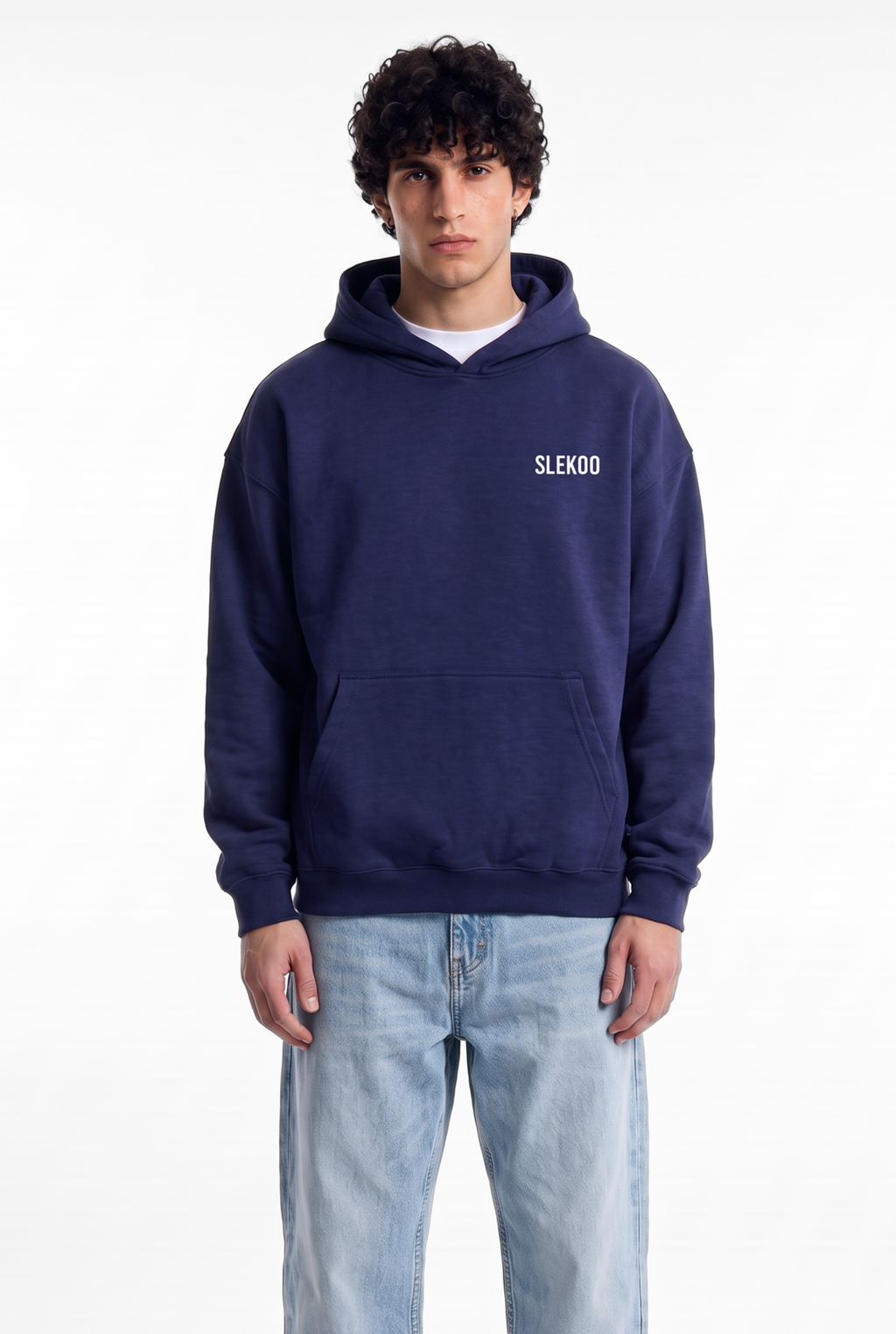 Unisex Navy Oversize Slekoo Hoodie