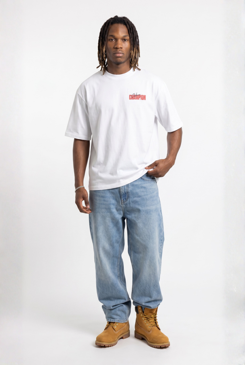 Slekoo Champion White Unisex Oversize T-Shirt
