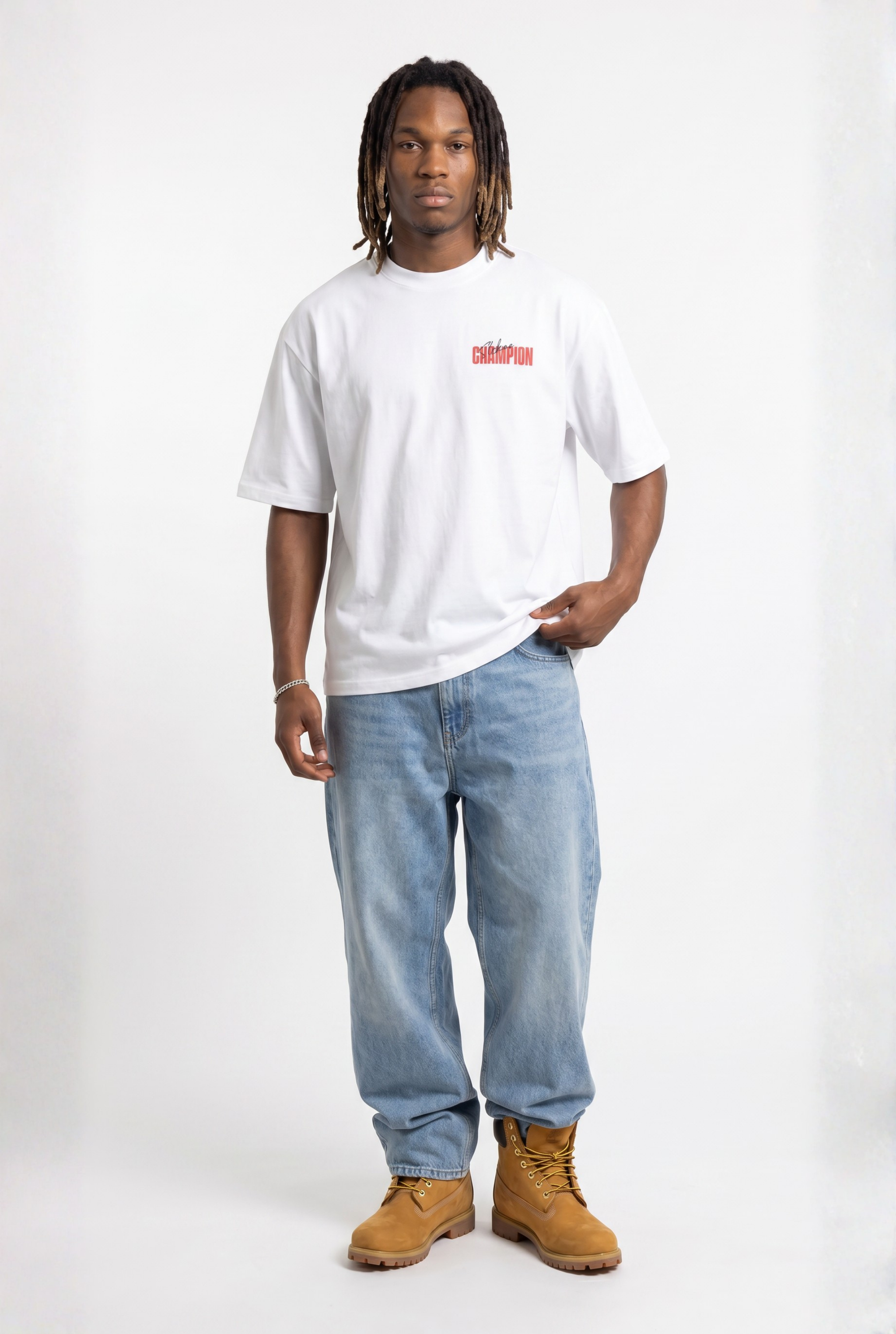 Slekoo Champion White Unisex Oversize T-Shirt