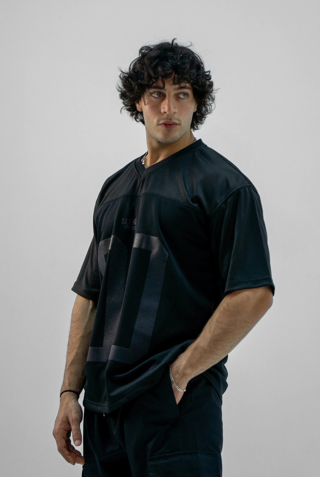 Unisex Black Oversize Mesh Jersey SS25 Edtion