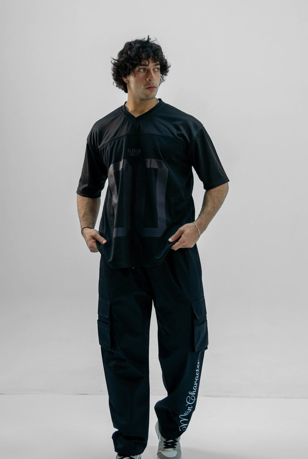 Unisex Black Oversize Mesh Jersey SS25 Edtion