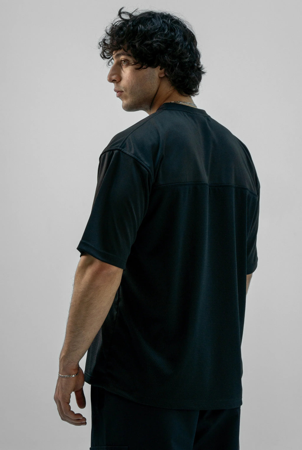 Unisex Black Oversize Mesh Jersey SS25 Edtion