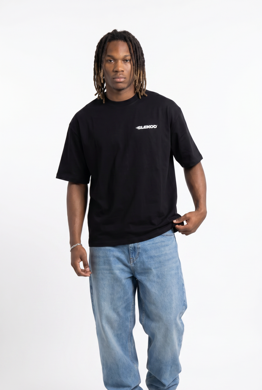 Slekoo Flame Black Unisex Oversize T-Shirt