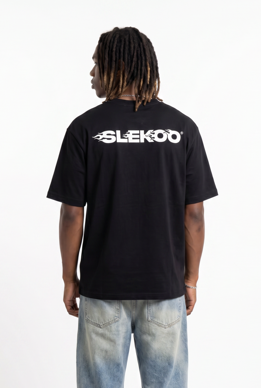 Slekoo Flame Black Unisex Oversize T-Shirt