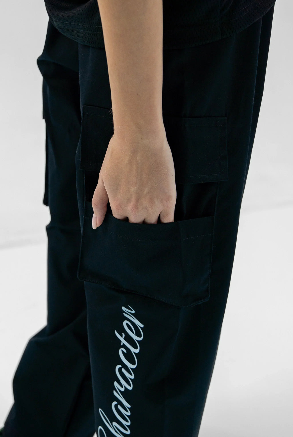 Unisex Baggy Cargo Twill Black Pants MCC Edition