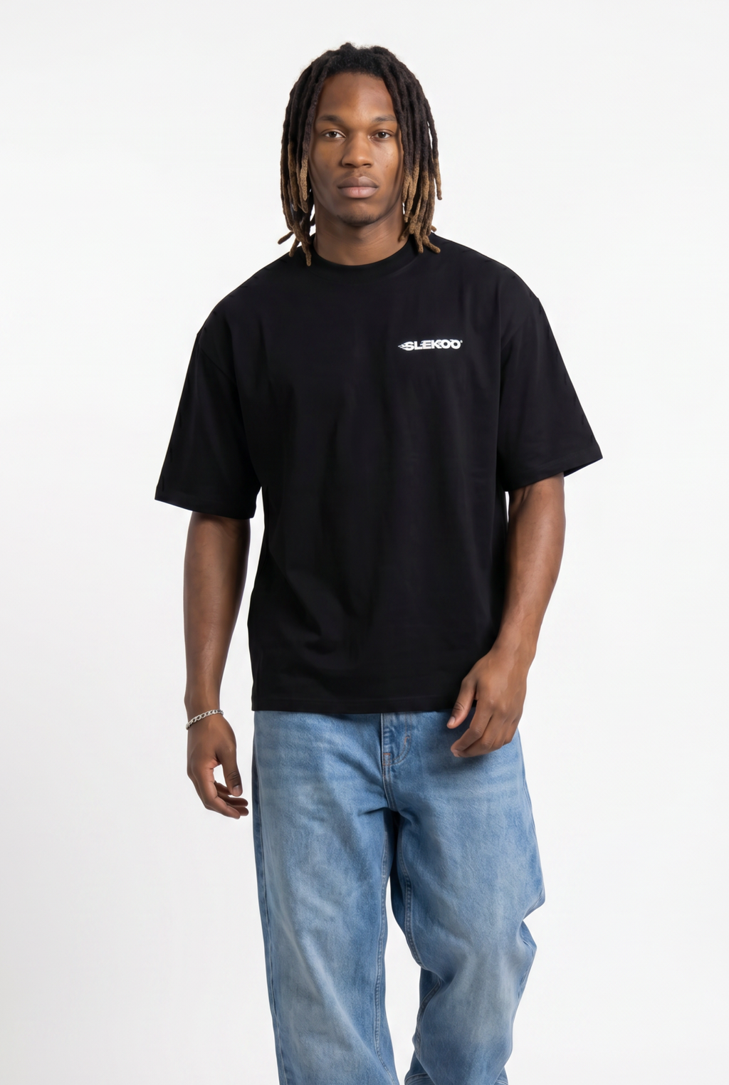 Slekoo Flame Black Unisex Oversize T-Shirt