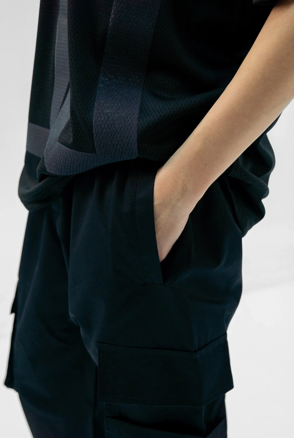 Unisex Baggy Cargo Twill Black Pants MCC Edition