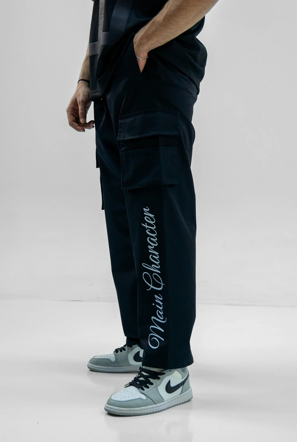 Unisex Baggy Cargo Twill Black Pants MCC Edition