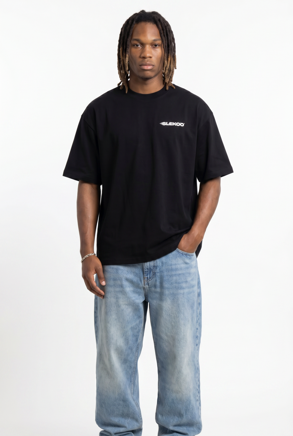 Slekoo Flame Black Unisex Oversize T-Shirt