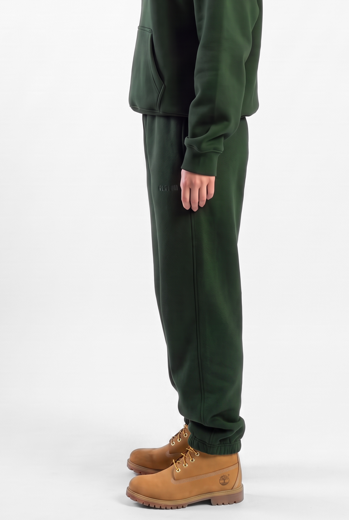 Basics Unisex Deep Green Tracksuit Oversize Hoodie & Closed Bottom Sweatpants
