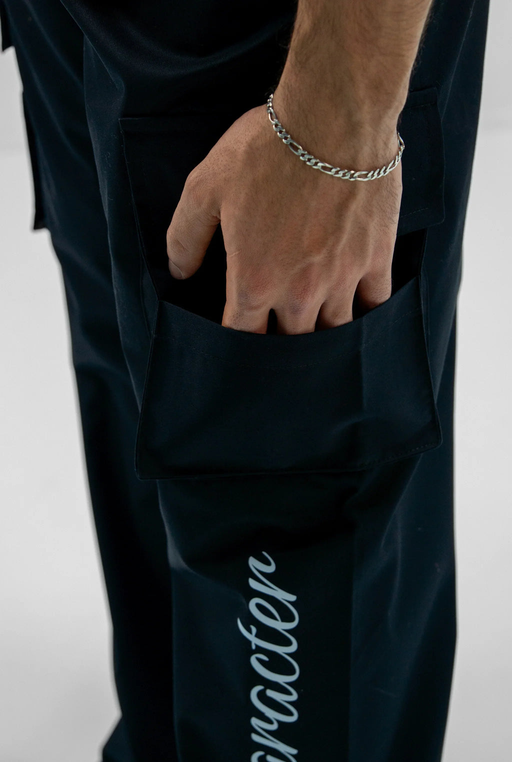 Unisex Baggy Cargo Twill Black Pants MCC Edition