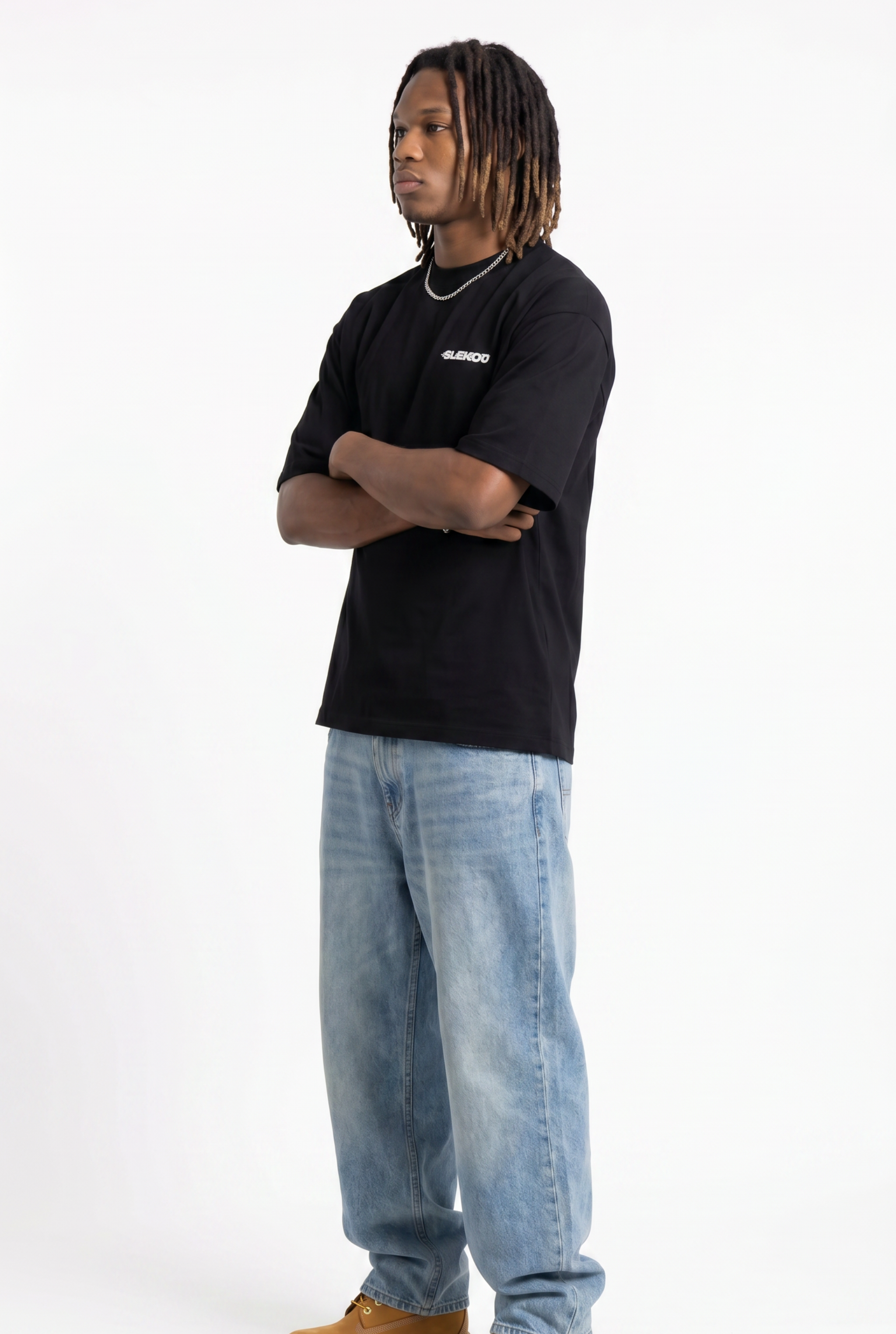 Slekoo Flame Black Unisex Oversize T-Shirt