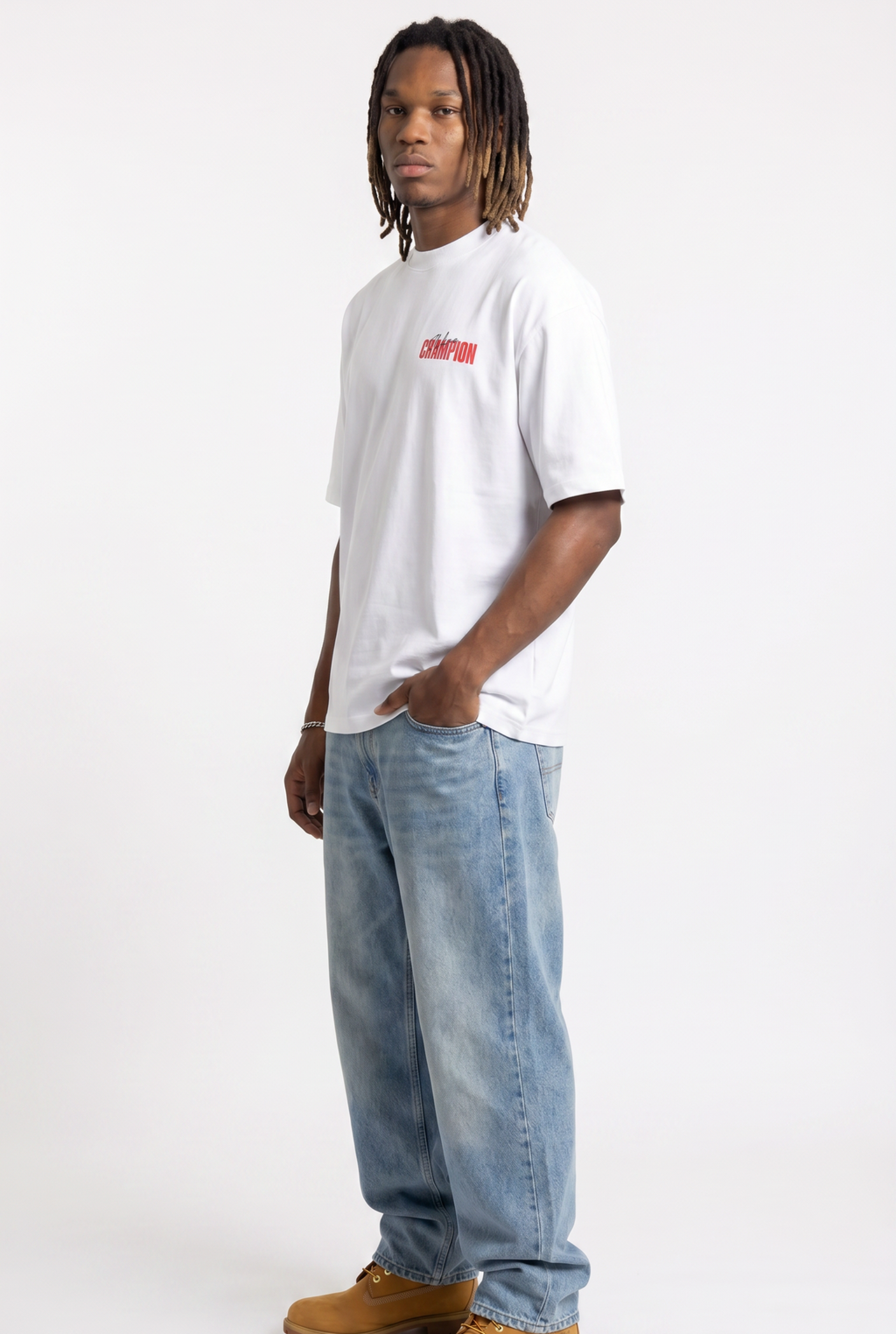 Slekoo Champion White Unisex Oversize T-Shirt