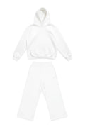 Basics Unisex White Tracksuit Oversize Hoodie & Baggy Sweatpants V1