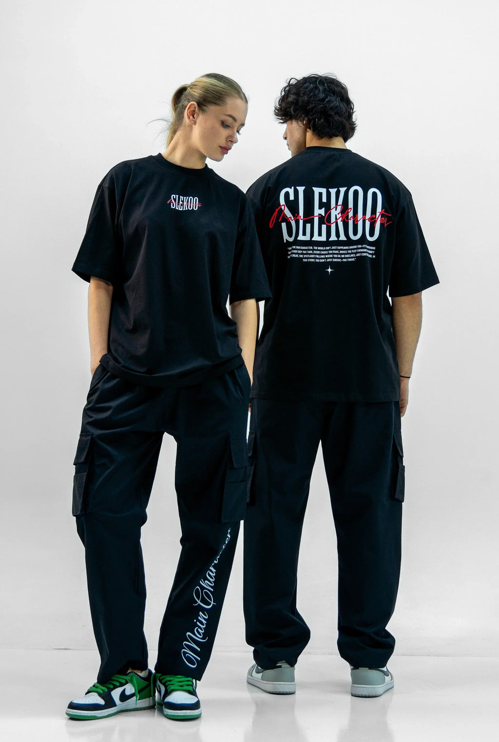 Unisex Baggy Cargo Twill Black Pants MCC Edition