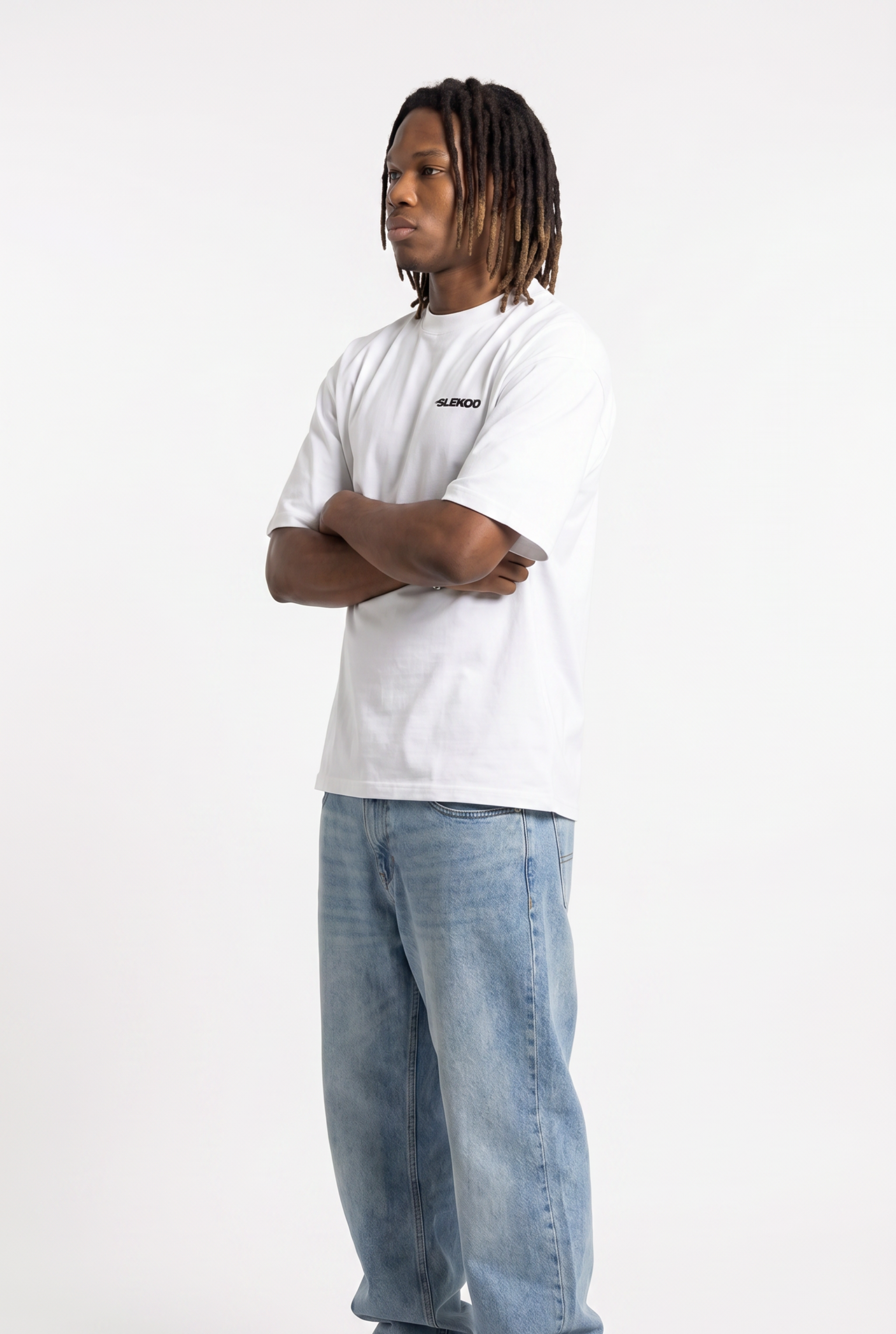 Slekoo Flame White Unisex Oversize T-Shirt