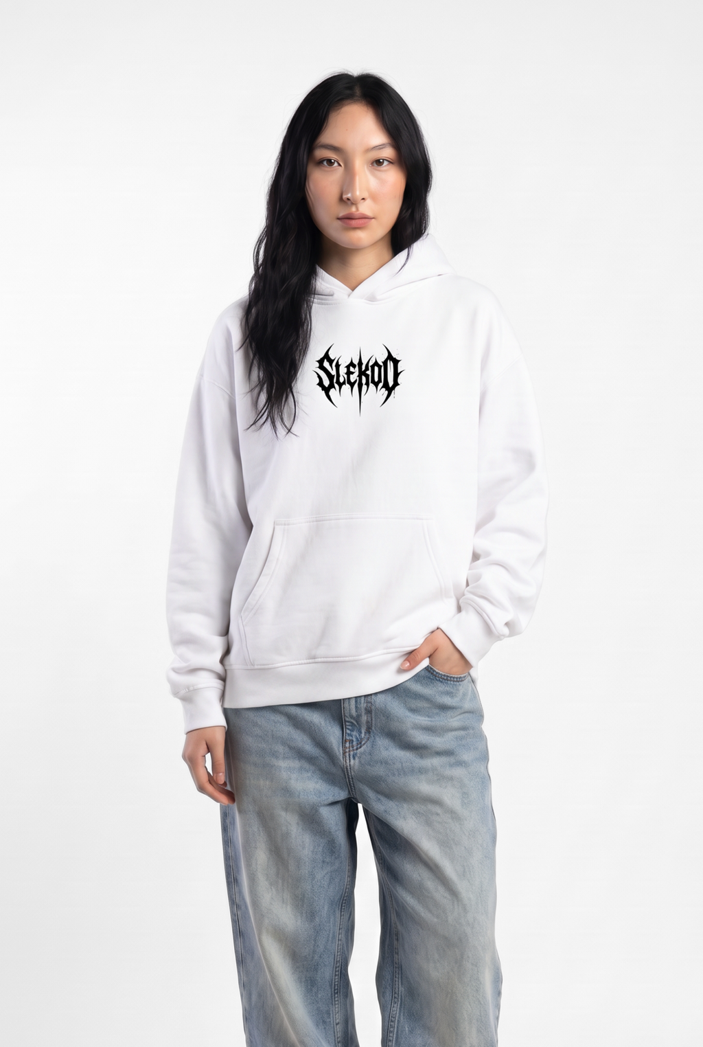 Metallic White Unisex Oversize Hoodie