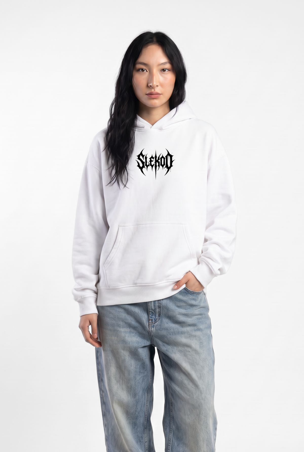 Metallic White Unisex Oversize Hoodie