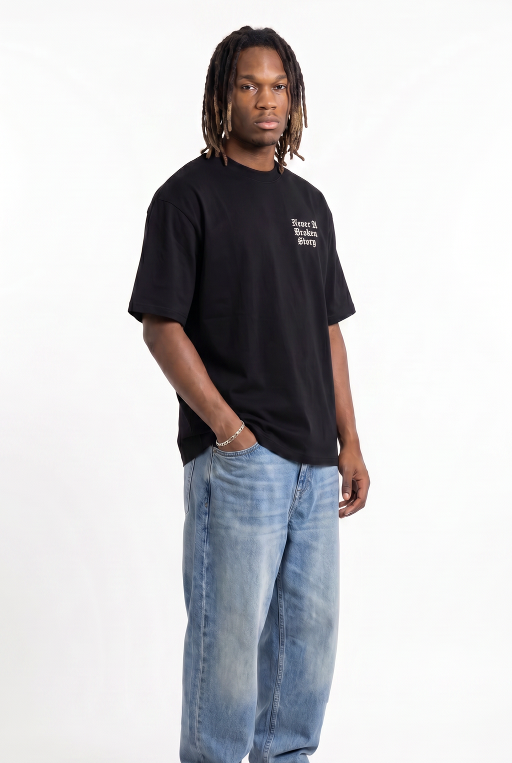 Never Broken Black Unisex Oversize T-Shirt