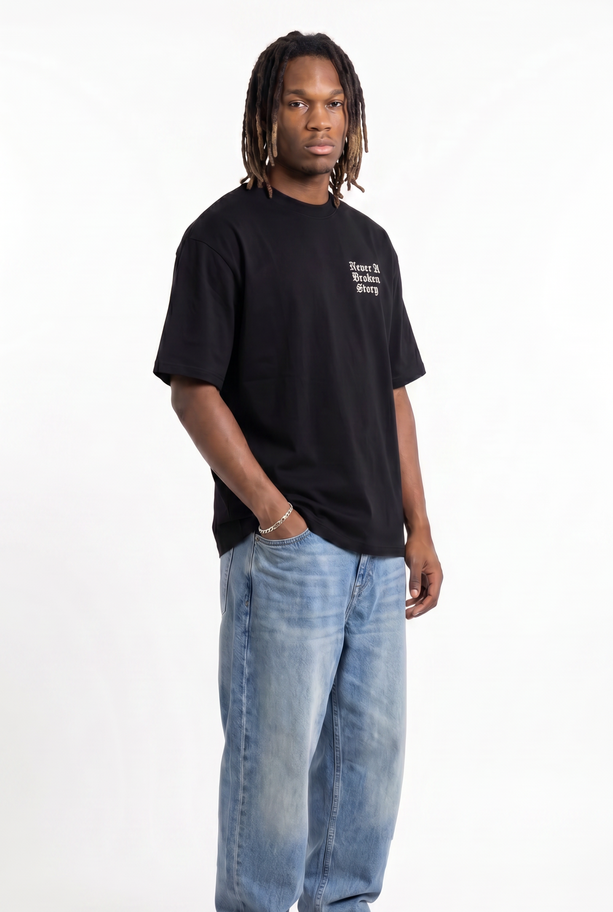 Never Broken Black Unisex Oversize T-Shirt
