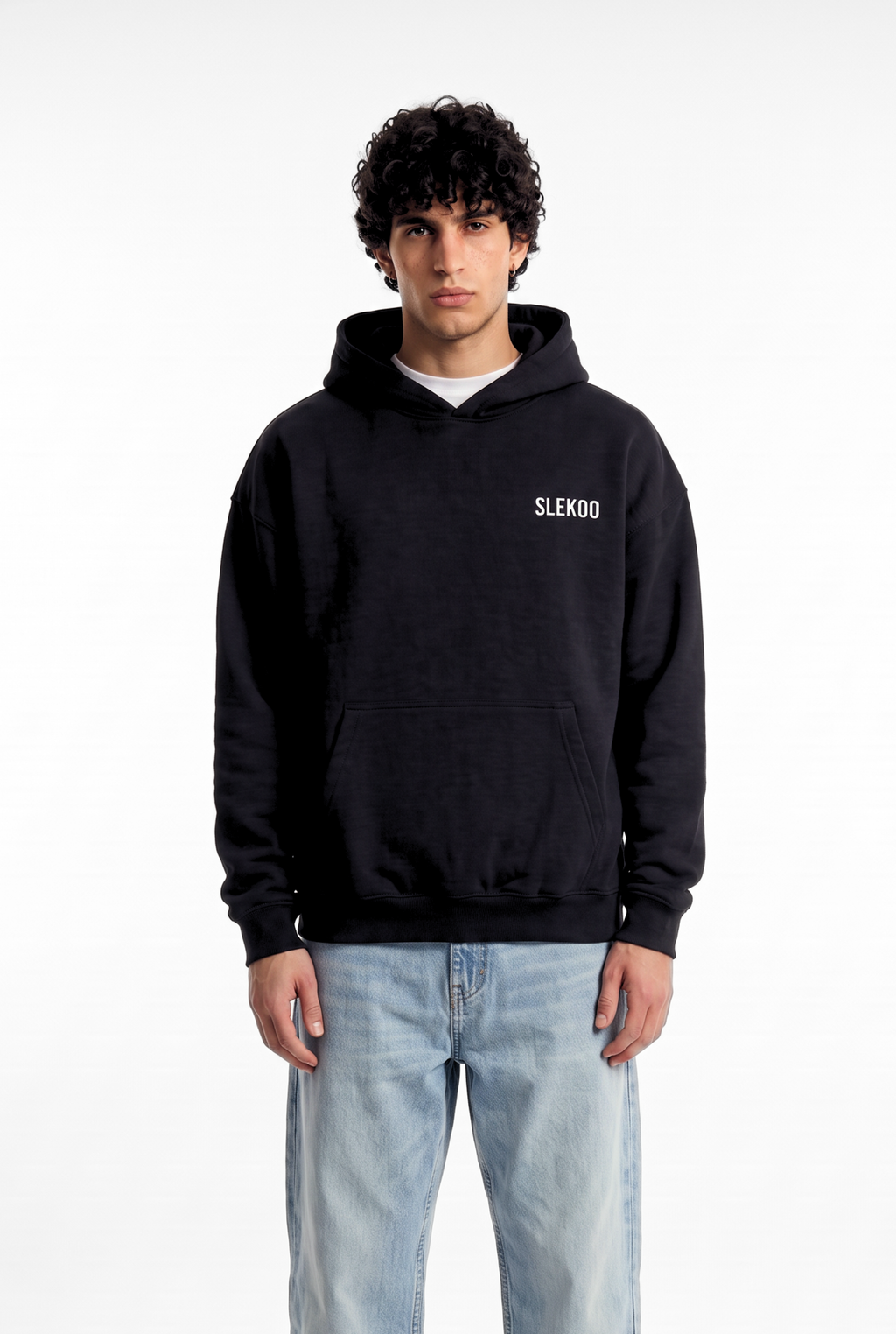 Unisex Black Oversize Slekoo Hoodie