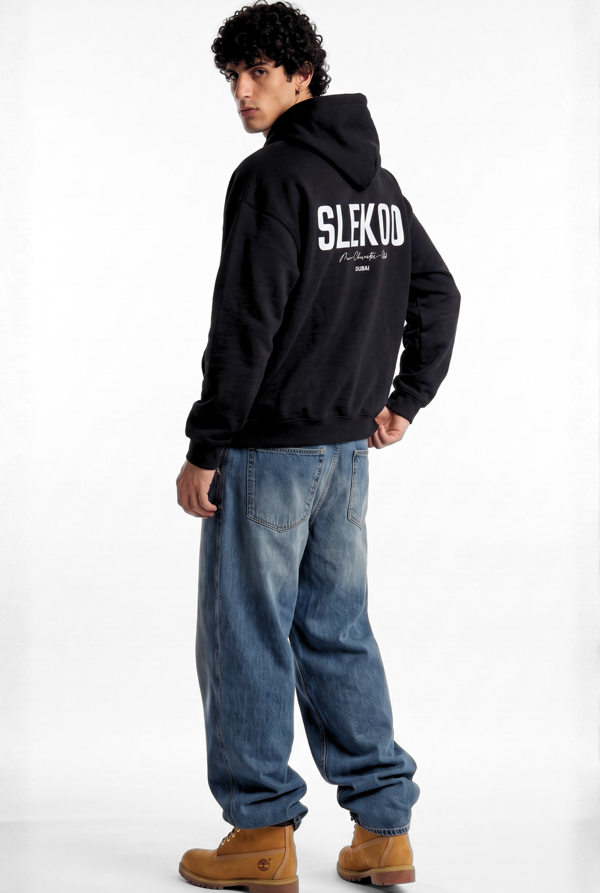 Unisex Black Oversize Slekoo Hoodie