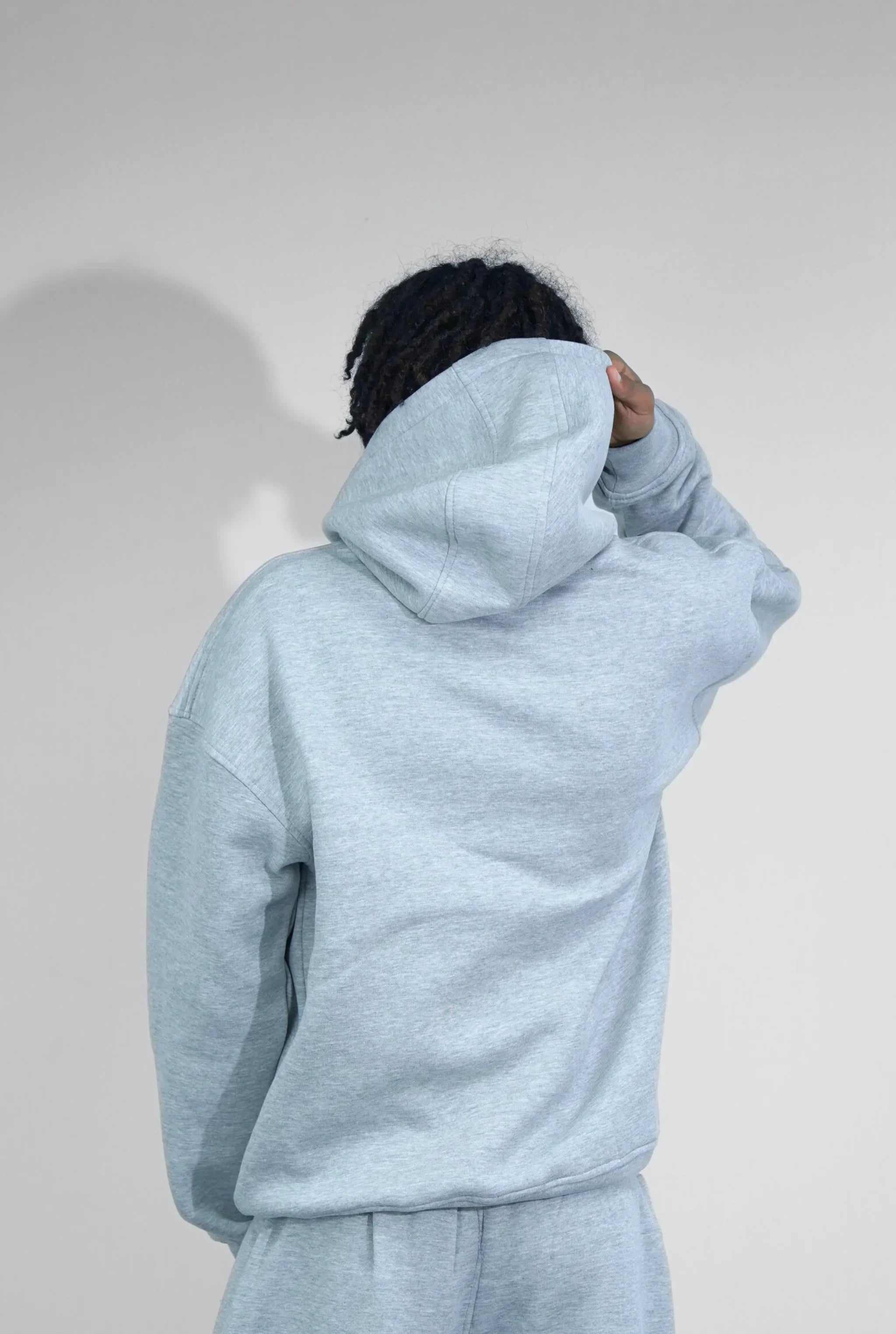 Basics Unisex Mesh Grey Tracksuit Oversize Hoodie & Baggy Sweatpants V1