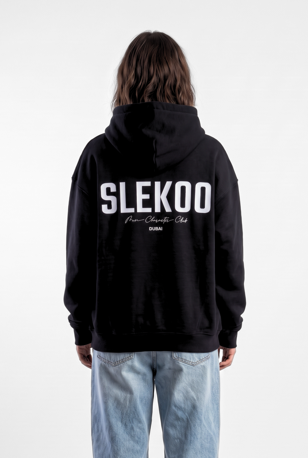 Unisex Black Oversize Slekoo Hoodie