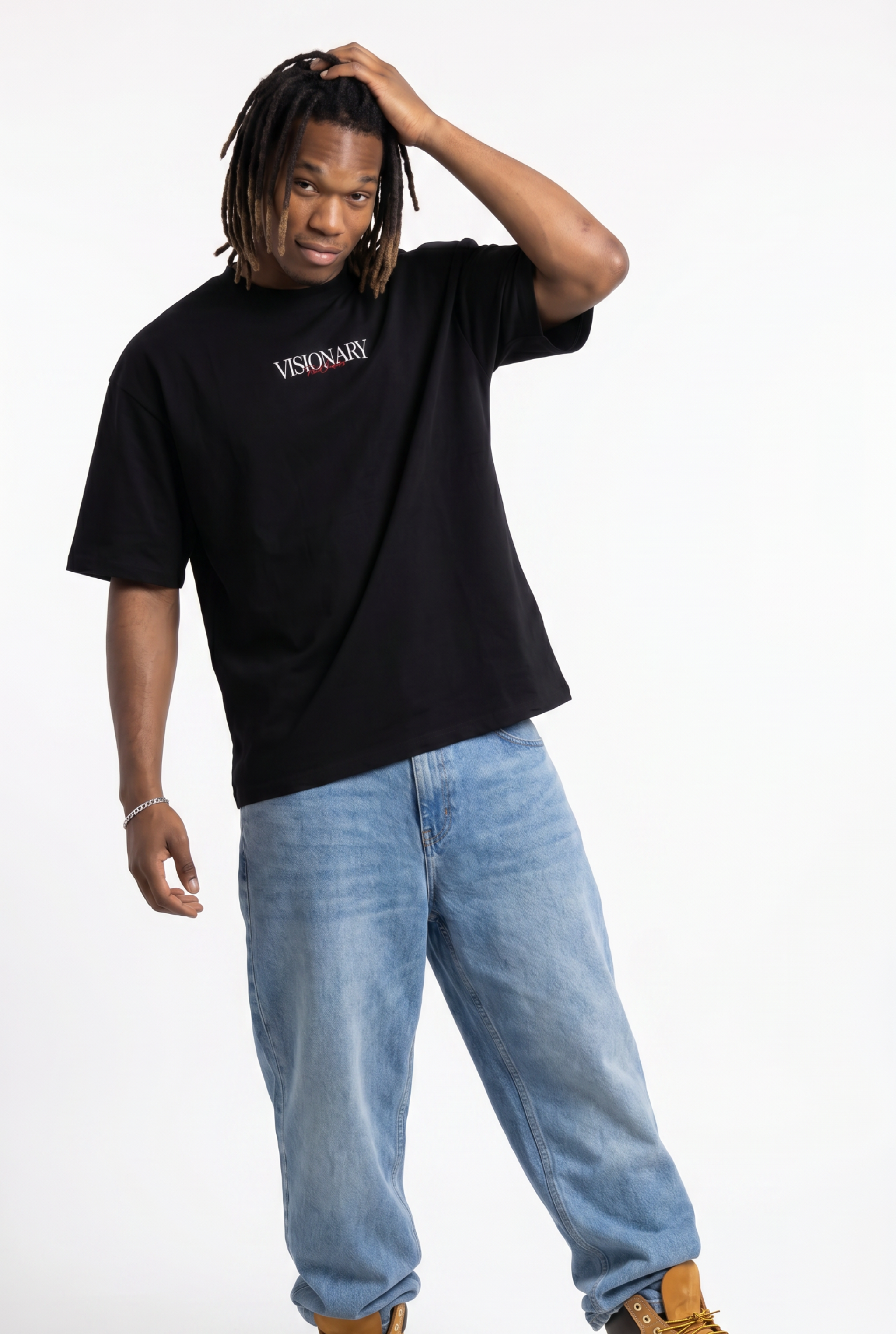 Visionary Black Unisex Oversize T-Shirt