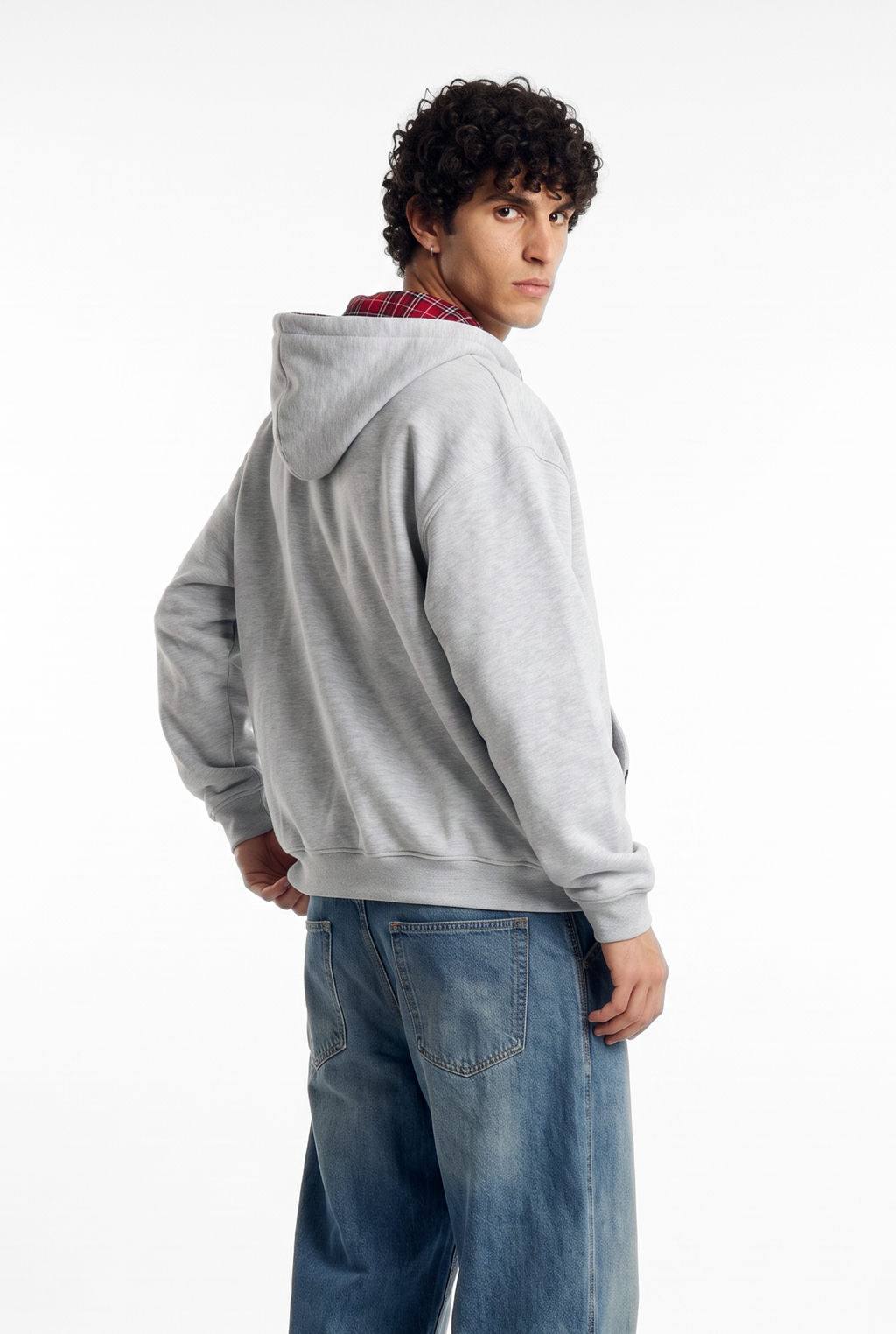 Unisex Reversible Oversize Zipper Hoodie Mesh Grey Edition