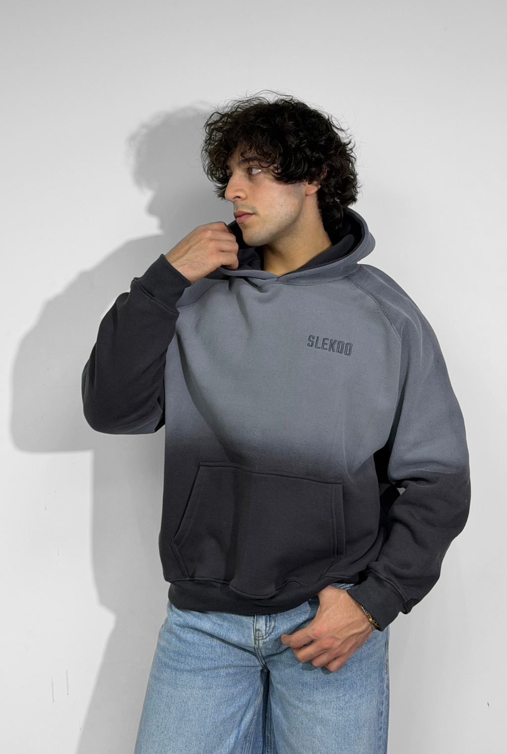 Unisex Faded Washed Oversize Hoodie Dark Gray Edition