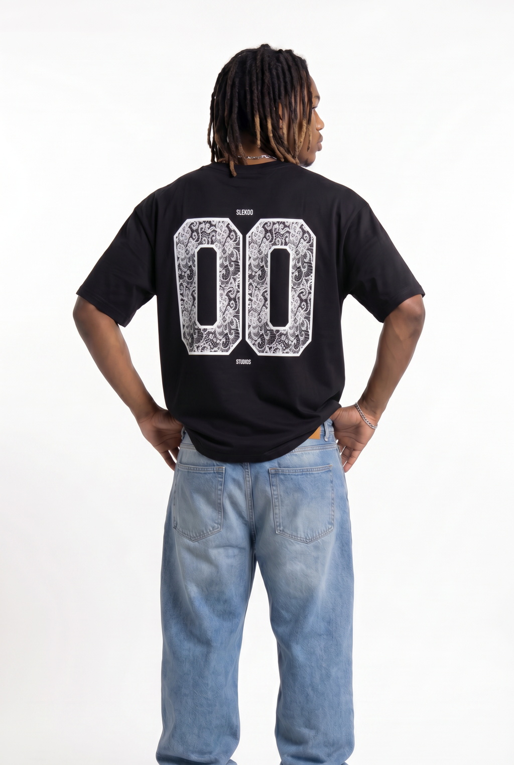 Slekoo Studios 00 Black Unisex Oversize T-Shirt