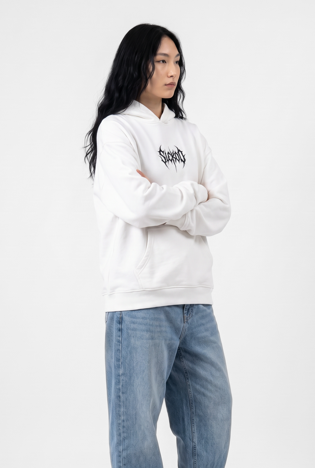 Metallic White Unisex Oversize Hoodie