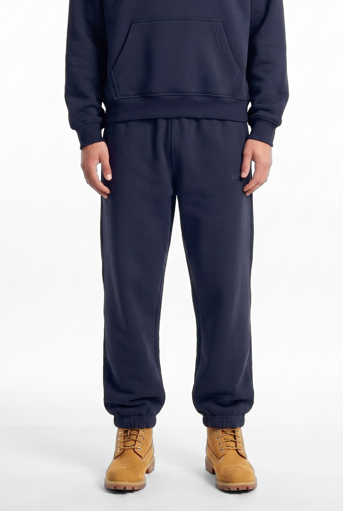 Basics Unisex Dark Navy Tracksuit Oversize Hoodie & Closed Bottom Sweatpants