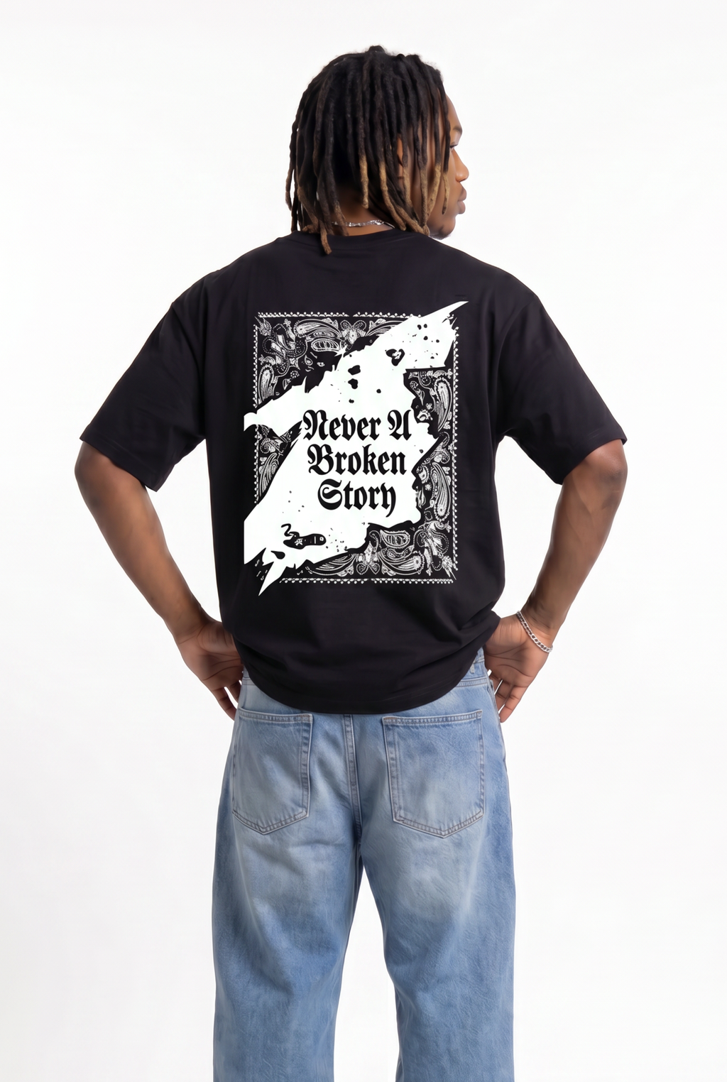 Never Broken Black Unisex Oversize T-Shirt