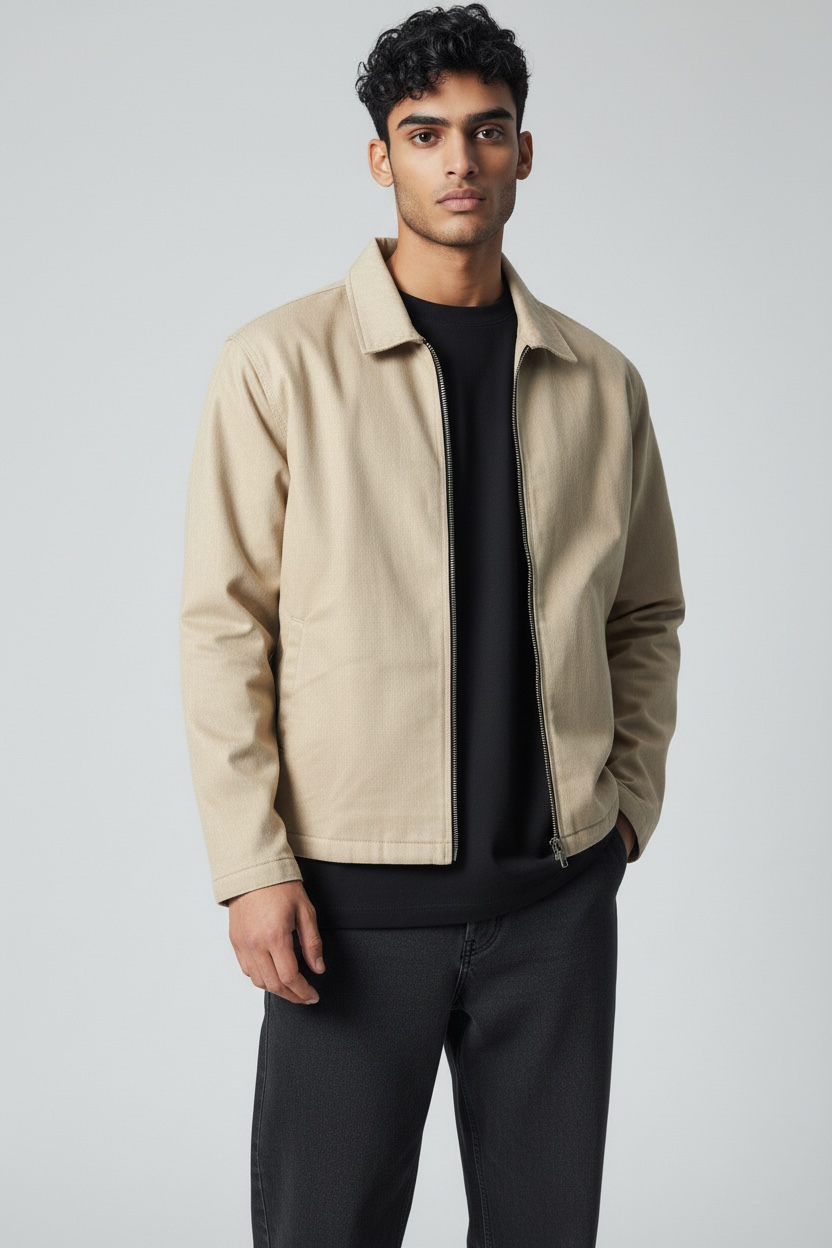 Unisex Basic Suede Leather Relaxed Fit Jacket V1