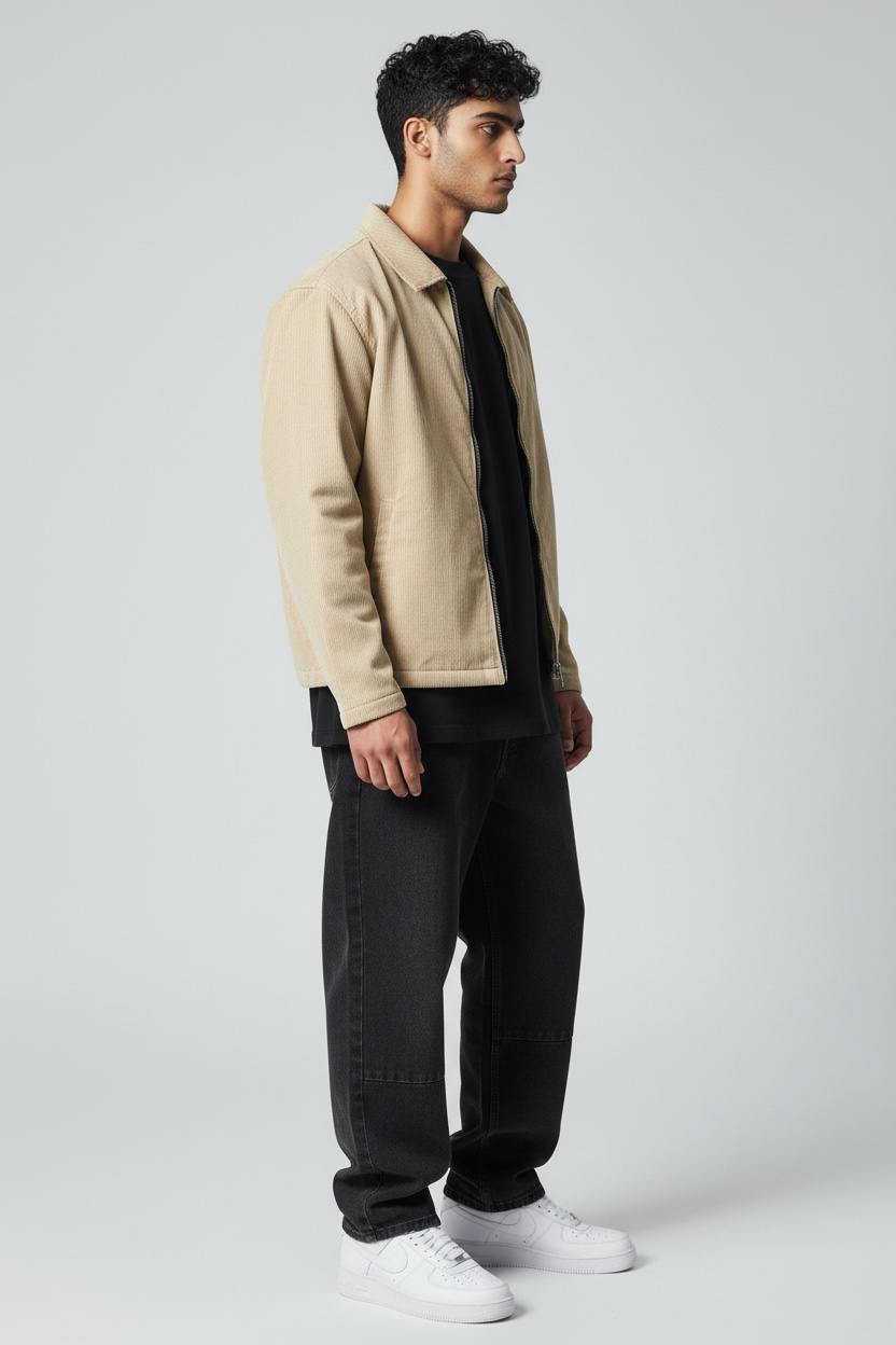 Unisex Basic Suede Leather Relaxed Fit Jacket V1