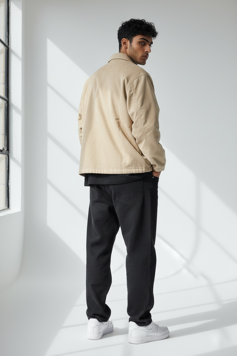 Unisex Basic Suede Leather Relaxed Fit Jacket V1