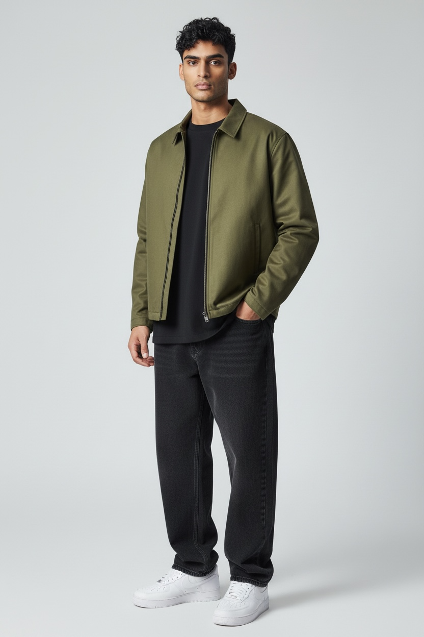 Unisex Basic Suede Leather Relaxed Fit Jacket V1