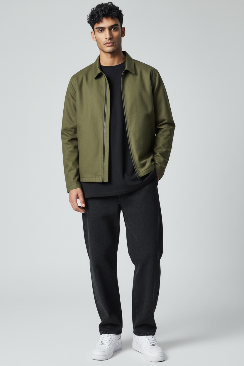 Unisex Basic Suede Leather Relaxed Fit Jacket V1