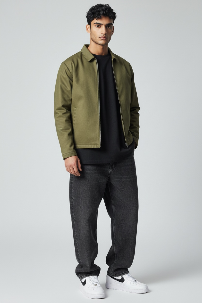 Unisex Basic Suede Leather Relaxed Fit Jacket V1