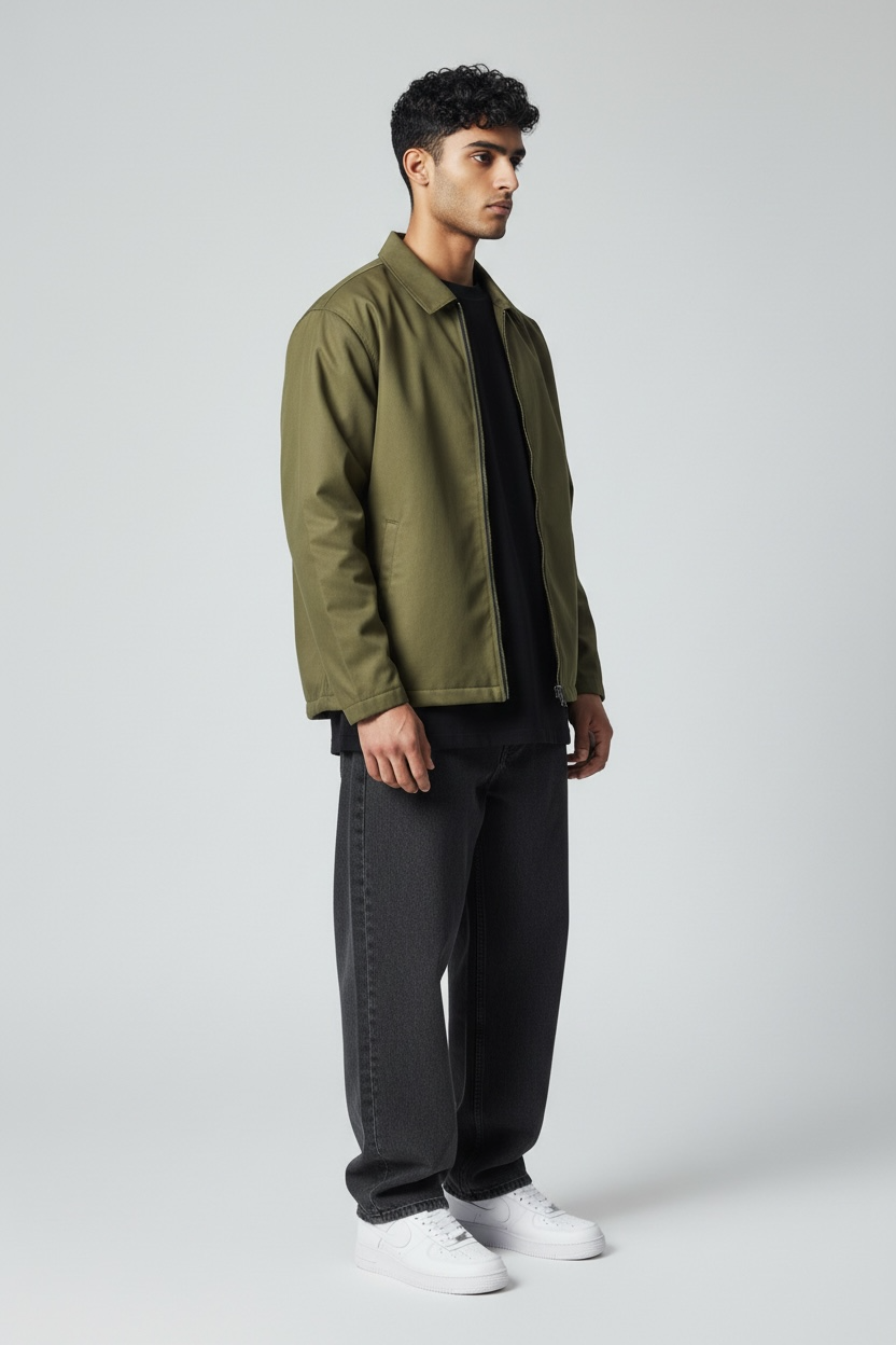 Unisex Basic Suede Leather Relaxed Fit Jacket V1