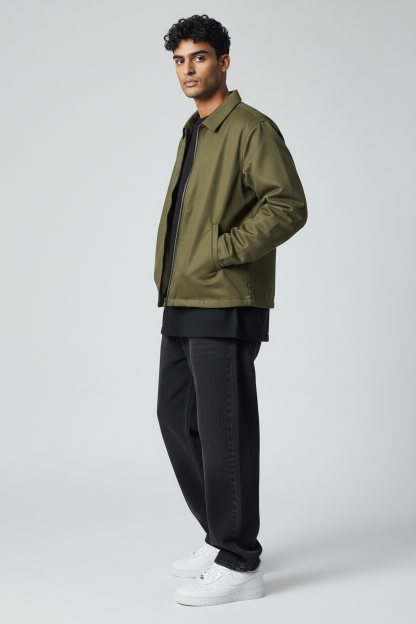 Unisex Basic Suede Leather Relaxed Fit Jacket V1