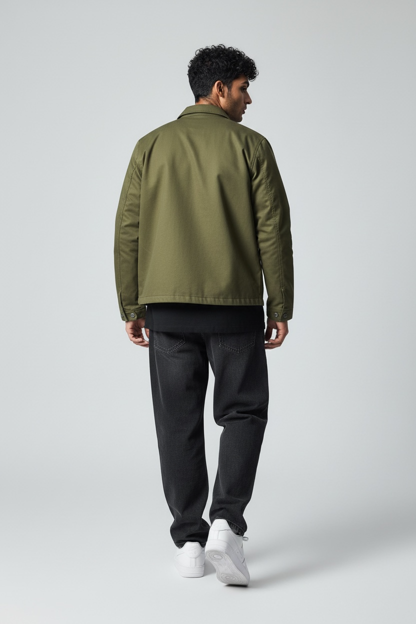 Unisex Basic Suede Leather Relaxed Fit Jacket V1